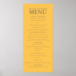 4 tum x 9 tum Daffodil Gult Bröllop Menu Poster