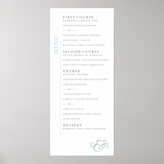 4 tum x 9 tum Poster Spun Sugar Färgad Menu (Framsidan)