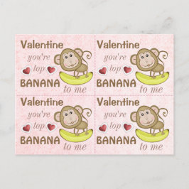 4 Tunt Monkey Top Banana-Valentineser Helg Vykort