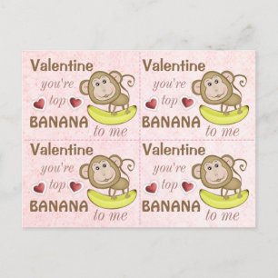 4 Tunt Monkey Top Banana-Valentineser Helg Vykort
