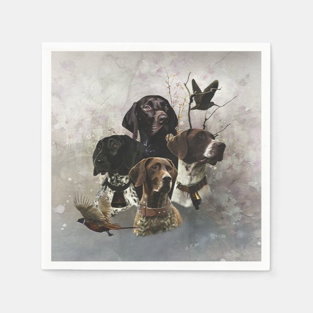 4 Tyska kortstolpe Färg Pappersservett (Framsidan)