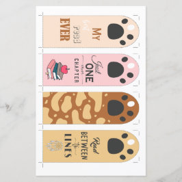 4 utklippt Cute Tass Bokmärken med citattecken