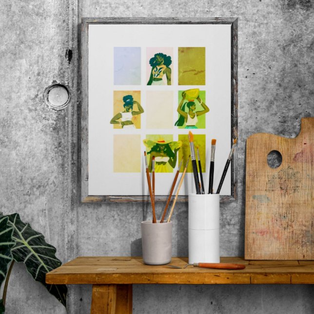 4 Vacker Black Dam Artisic grunge stil Poster (Skapare uppladdad)
