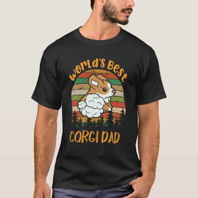 4 Världens bästa Corgi Pappa Corgi T Shirt (Framsida)