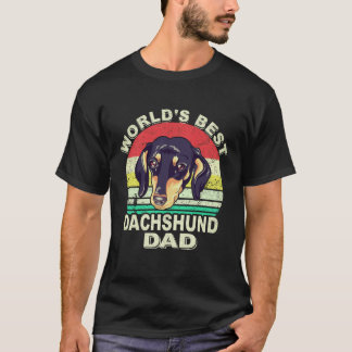 4 Världens Dachshundpappa Vintage T Shirt