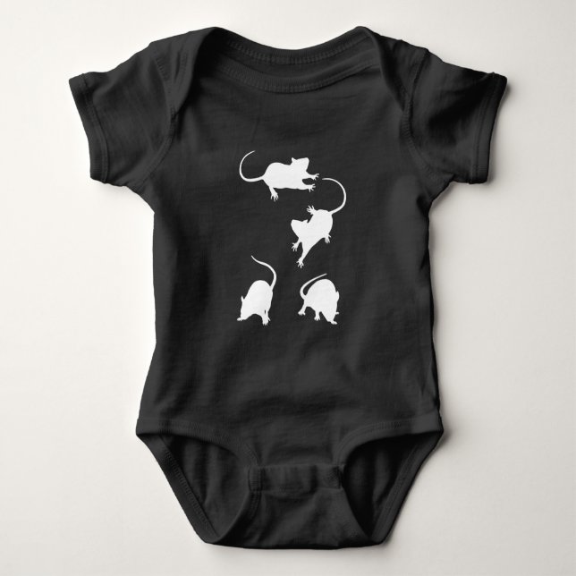 4 vita möss Småbarn överst T Shirt (Framsida)