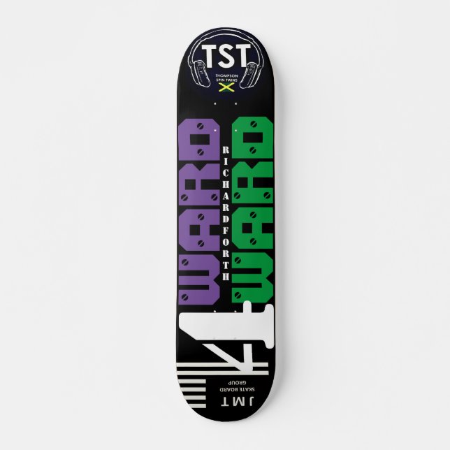 4 WARD KC/CBAR 7 3/4" Skateboarddäck Mini Skateboard Bräda 18,5 Cm (Framsida)
