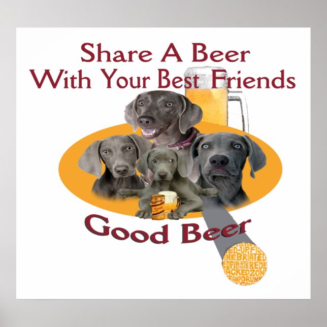 4 Weimaraners  A Beer Poster (Framsidan)