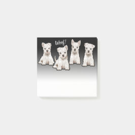 4 Westy valper anpassningsbar somsvarten bleknar Post-it Block