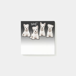 4 Westy valper anpassningsbar somsvarten bleknar Post-it Block