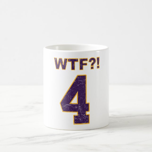 #4 WTF?! Brett Favre? Vikings? pro packaremugg Kaffemugg (Center)