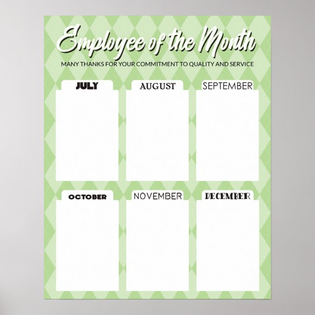 4 X6-fotokortsanställd för månaden poster (Framsidan)
