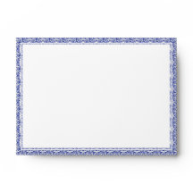 4"x6" Italia Blue Lemon Initialer Bröllop Kuvert
