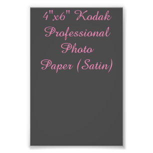 4"x6" Kodak Professionell Photo Papper (satan) Fototryck