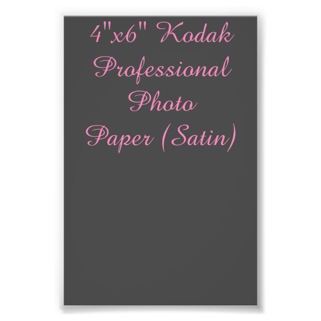 4"x6" Kodak Professionell Photo Papper (satan) Fototryck (Framsidan)