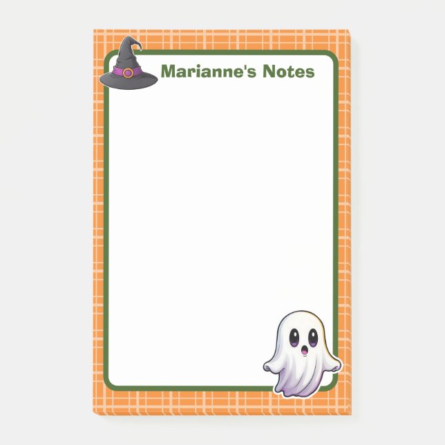 4"x6"-Orange Spooky Cute Post-it Block (Framsida)