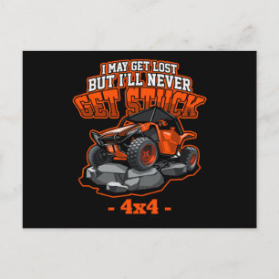 4 x 4 ATV Quad Unget Stuck Offroad Sport Gift Vykort