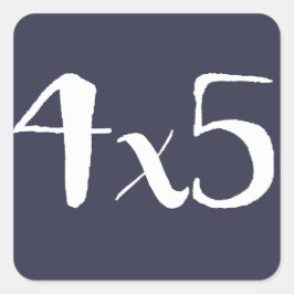 4 x 5 stor formatmall - vit på marinsidan fyrkantigt klistermärke