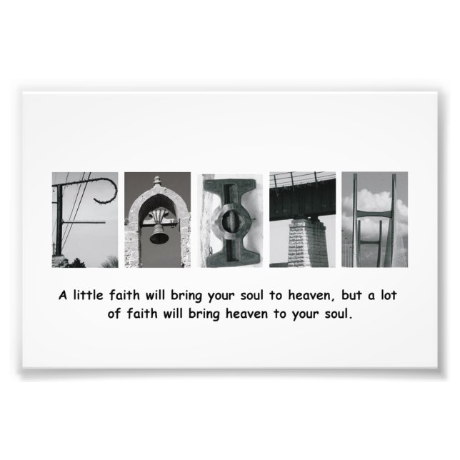 4 x 6 Faith Alphabet Brev Photography Print Fototryck (Framsidan)