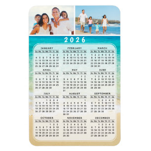 4 x 6-fotomagnetkalender 2026 Fullt Magnet