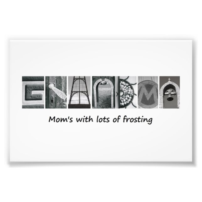 4 x 6 Grandma Alphabet Photo Print Fototryck (Framsidan)