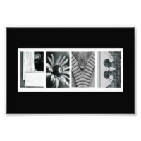 4 x 6 Kärlek (svart) Alfabet Photo Brev Art