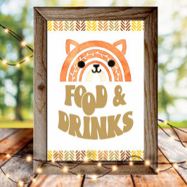 4 x 6 Livsmedel och drycker Boho Woodland Fox Birt Poster