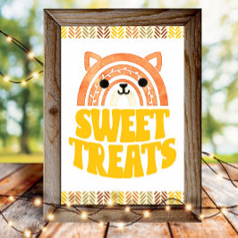 4 x 6 sötsaker Boho Woodland Fox Birthday Desserts Poster