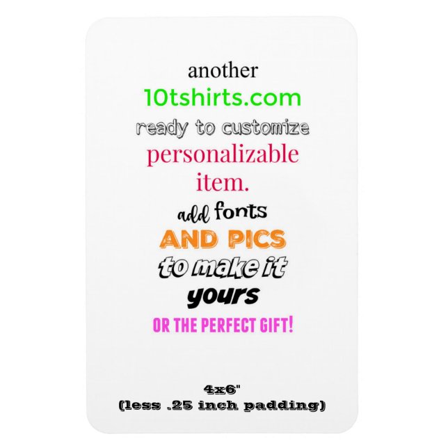 4 x 6-tums flexibel fotomagnet magnet (Vertikal)