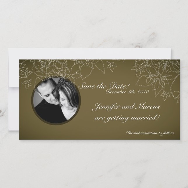 4 x 8 Förlovning Meddelande om höstens Blommigt -  (Framsida)