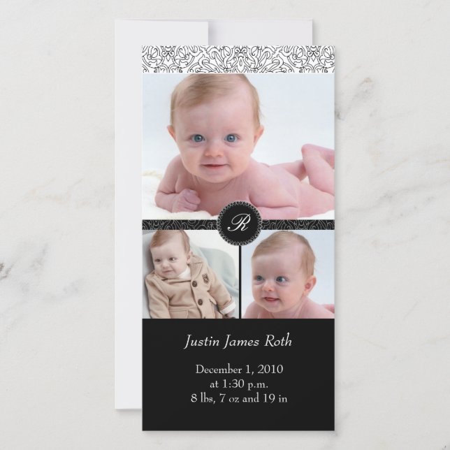 4 x 8 fotokortets Elegant vit (V) Meddelande (Framsida)