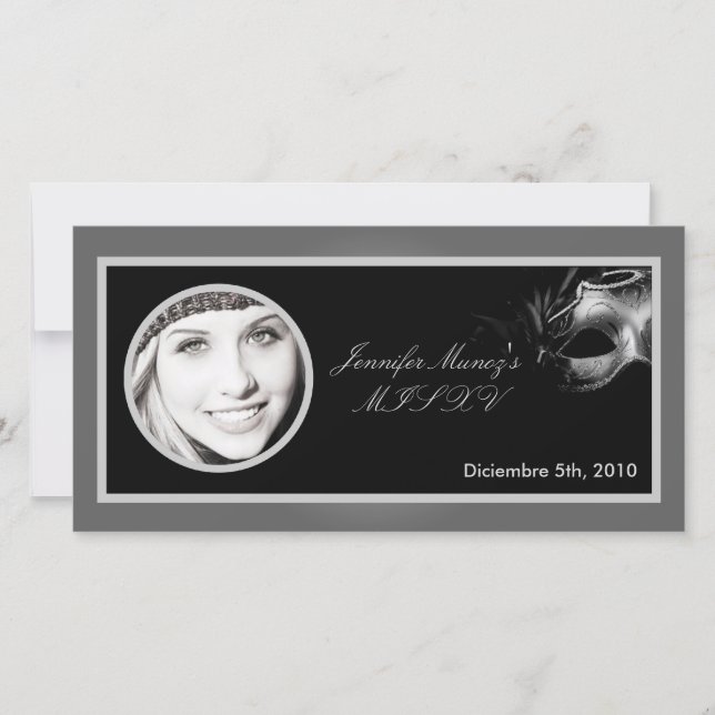 4 x 8 Mis XV Silver Black Party (Framsida)