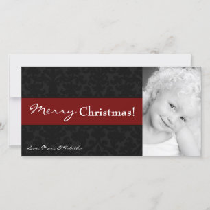 4 x 8 Red Black Damask Ram PHOTO-julkort Julkort