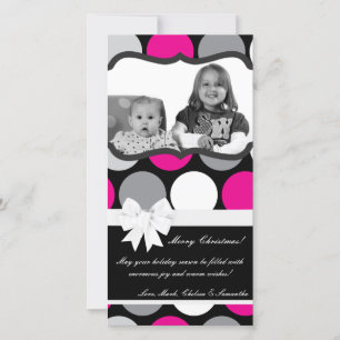 4 x 8 Shock rosa Black Polka Dot PHOTO-julkort Julkort