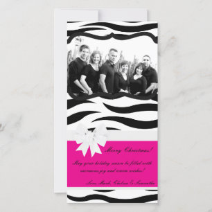 4 x 8 Shock rosa Black Zebra Prin PHOTO-julkort Julkort