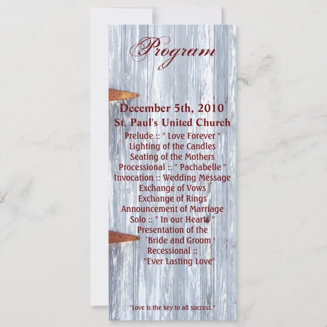 4 x 9,25 programkort Vit Tvättat dörrkuvert Inbjudningar (Framsida)