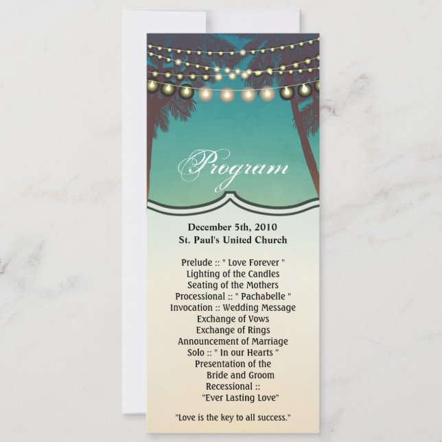 4 x 9.25 Programkortskort Bensoset Handflatan Träd Inbjudningar (Framsida)