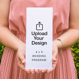 4 x 9-tums plattkort - Bröllopsprogram Meny
