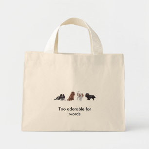 4 x Kung Charles Cavalier Spain Tote bag Mini Tygkasse