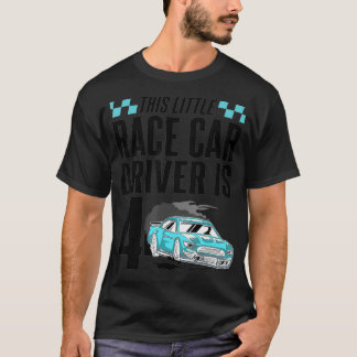 4 Year Old 4th Birthday Gift Boys Funny Kids Race  T Shirt