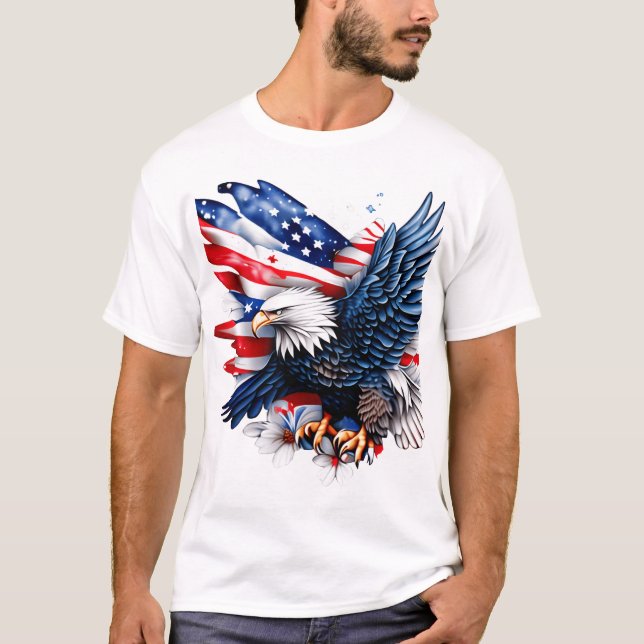 4 yh july petals Eagle T Shirt (Framsida)