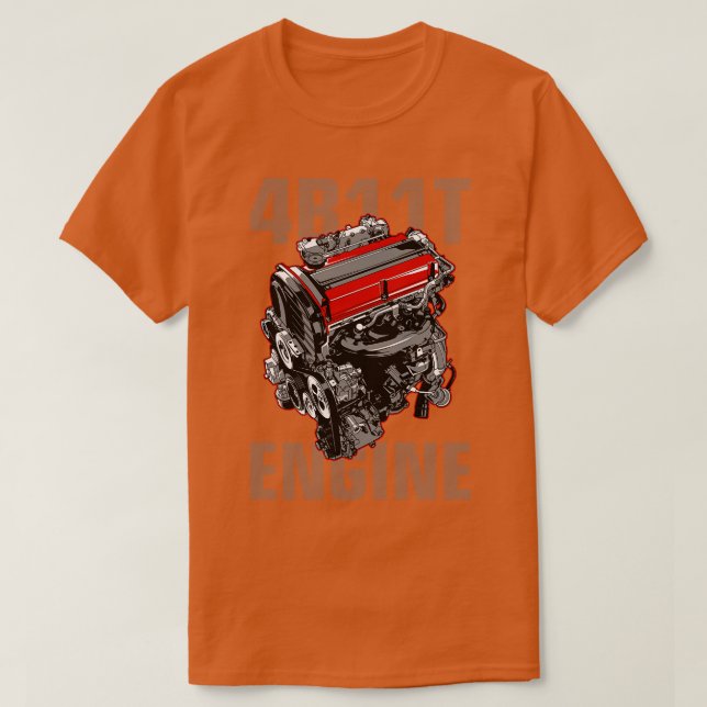 4B11T Engine Mitsubishi Lancer Evo X TShirt T Shirt (Design framsida)