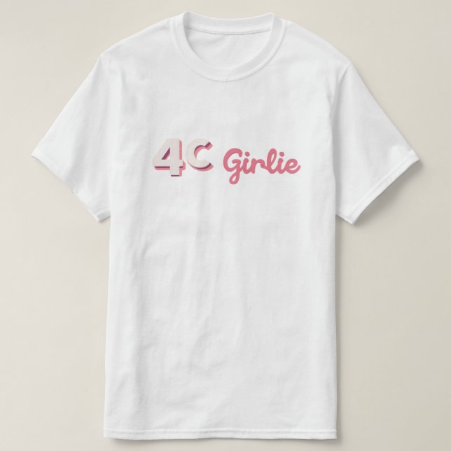 "4c Girlie" Black Hair Texture Graphic Tee (Design framsida)