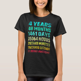 4e födelsedagen 4 år gamla pojkar flickor Kids Par T Shirt