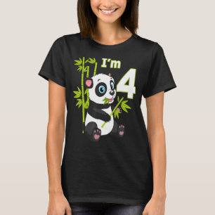 4e födelsedagen 4 år gammal Party djurpanda 3 T Shirt