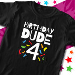 4e födelsedagen 4-årig pojke Party Birthday 4 T Shirt<br><div class="desc">Den här födelsedagsdesignen är perfekt för en 4e födelsedagen party firande för pojkar som blir fyra år gamla. Har färgstark bild av barns födelsedag party med Birthday 4-design som din lilla kille kommer att KÄRLEK!</div>