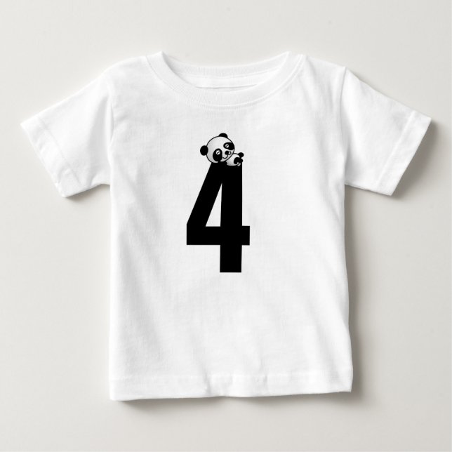 4e födelsedagen 4 Panda Bear T-shirts (Framsida)