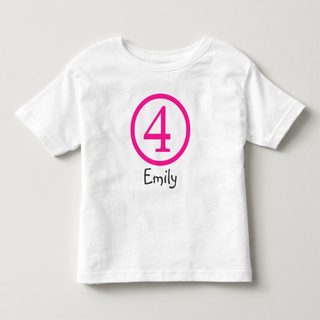 4e födelsedagen Anpassade T-Shirt Girl (Framsida)