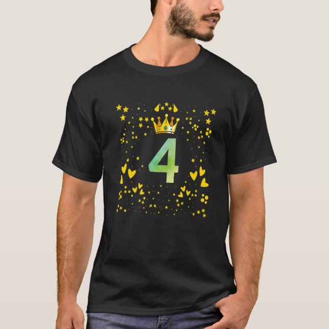 4e födelsedagen-årsdagen t shirt (Framsida)