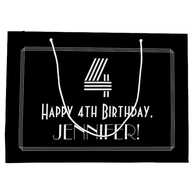 4e födelsedagen - Art Deco Inspired Titta "4" & Na (Baksidan)